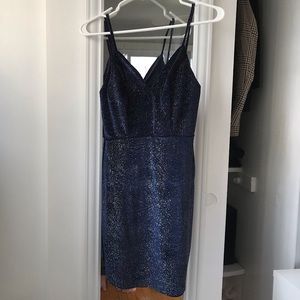 Midnight Blue Sparkly Mini Dress